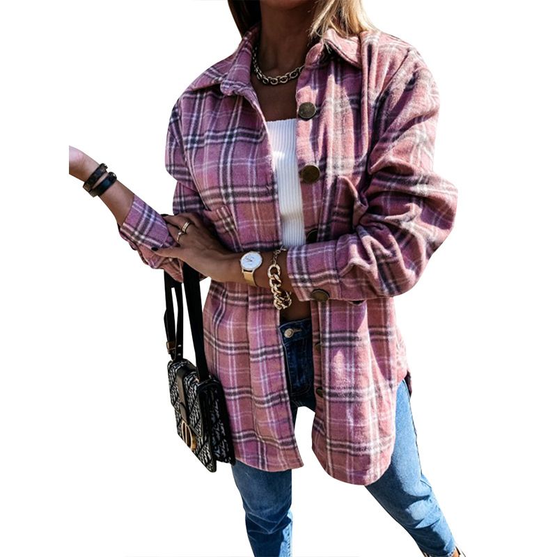 Cross-border European And American Plaid Shirt Foreign Trade