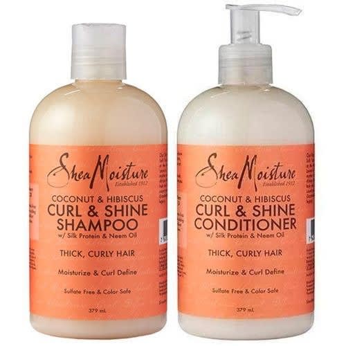 Shea Moisture Coconut & Hibiscus Curl & Shine Shampoo & Conditioner - 13 Oz