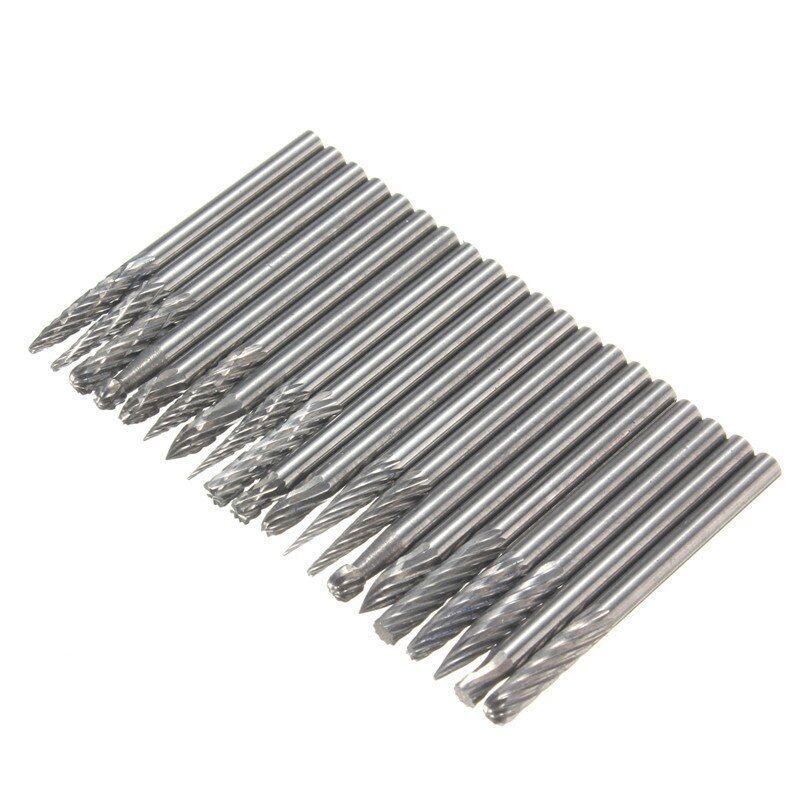 20x 1/8'' Tungsten Carbide Rotary Burr Set Bit CED 3mm
