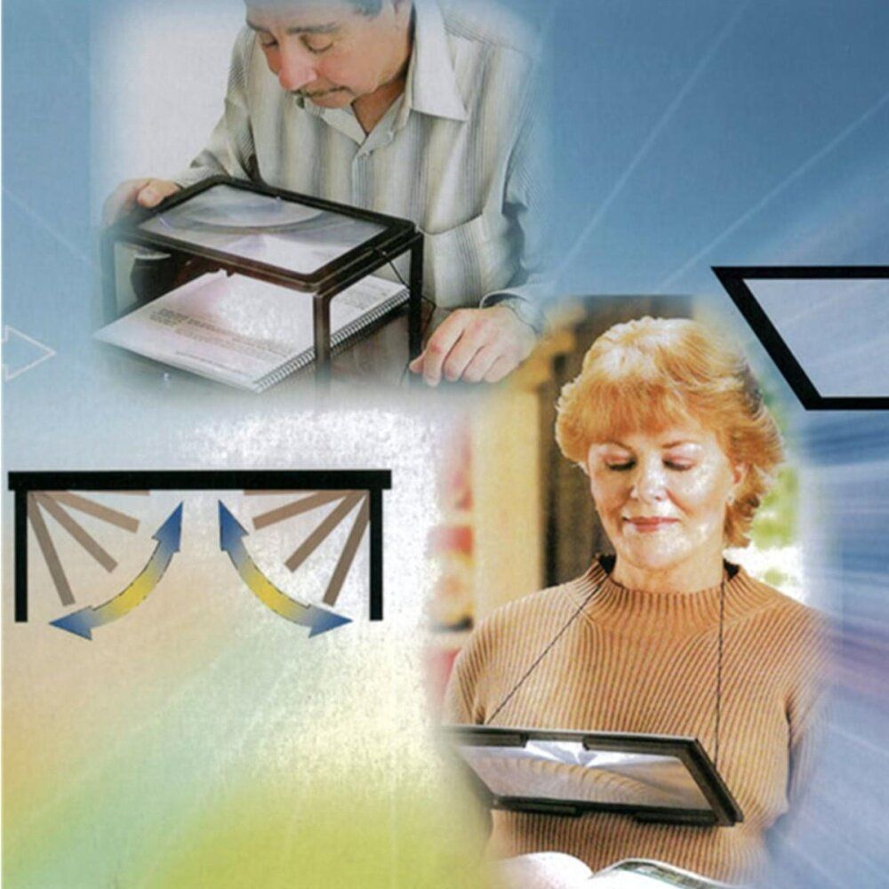 Hands Free Magnifier With 4 LED Light Magnifying Glass For Reading Repairing Aid