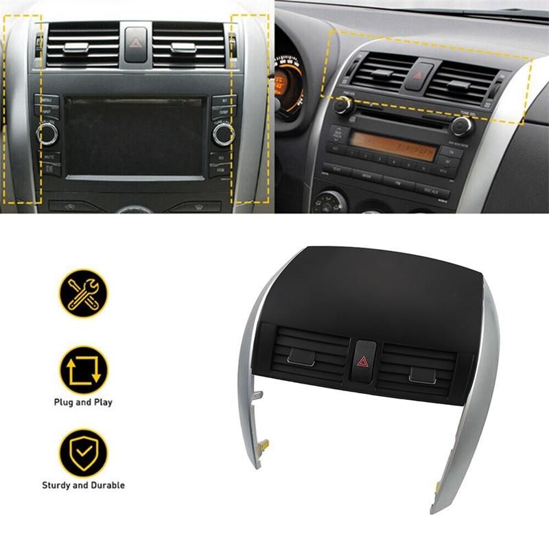 1Set Car Center Dash AC Outlet Air Vent Panel Emergency on Trim Cover Strip for Toyota Corolla 2007-2013 5567002160