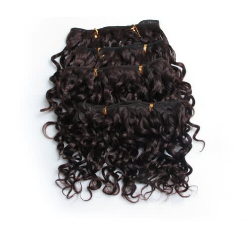 Short Curly Hair Bundles- 4 Bundles -Brown- 250g
