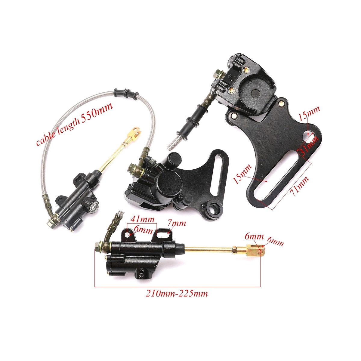 15mm Rear Disc Brake Caliper for 125Cc 140Cc Scooter Dirt Pit Bike