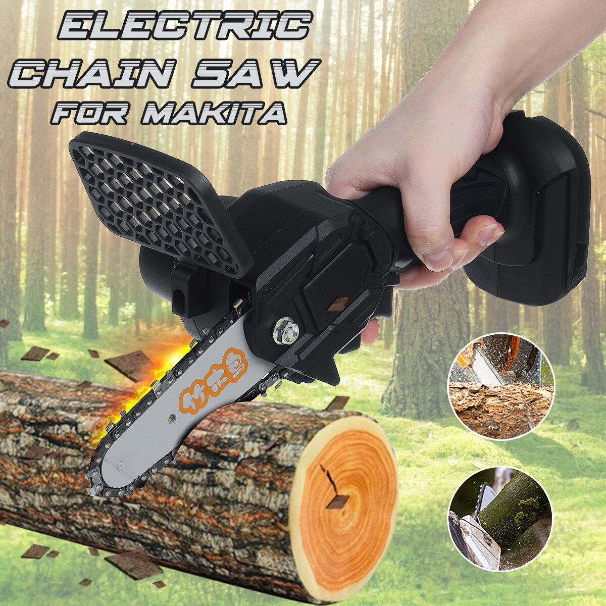 550W Cordless Electric Handheld Chain Wood Woodworking Rechargeable NO Battery