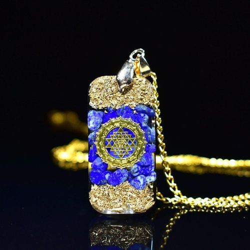 Pendant Necklace Positive Energy  Gemstone Women Metal Chain