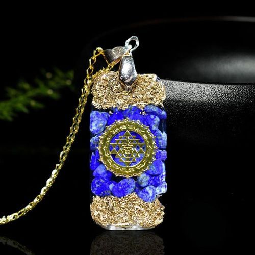 Pendant Necklace Positive Energy  Gemstone Women Metal Chain