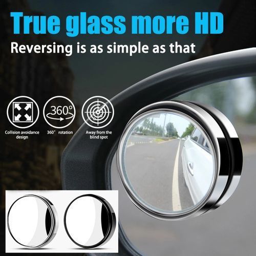 2 Pcs Universal 360 Degree Car Blind Spot Mirrors HD Convex