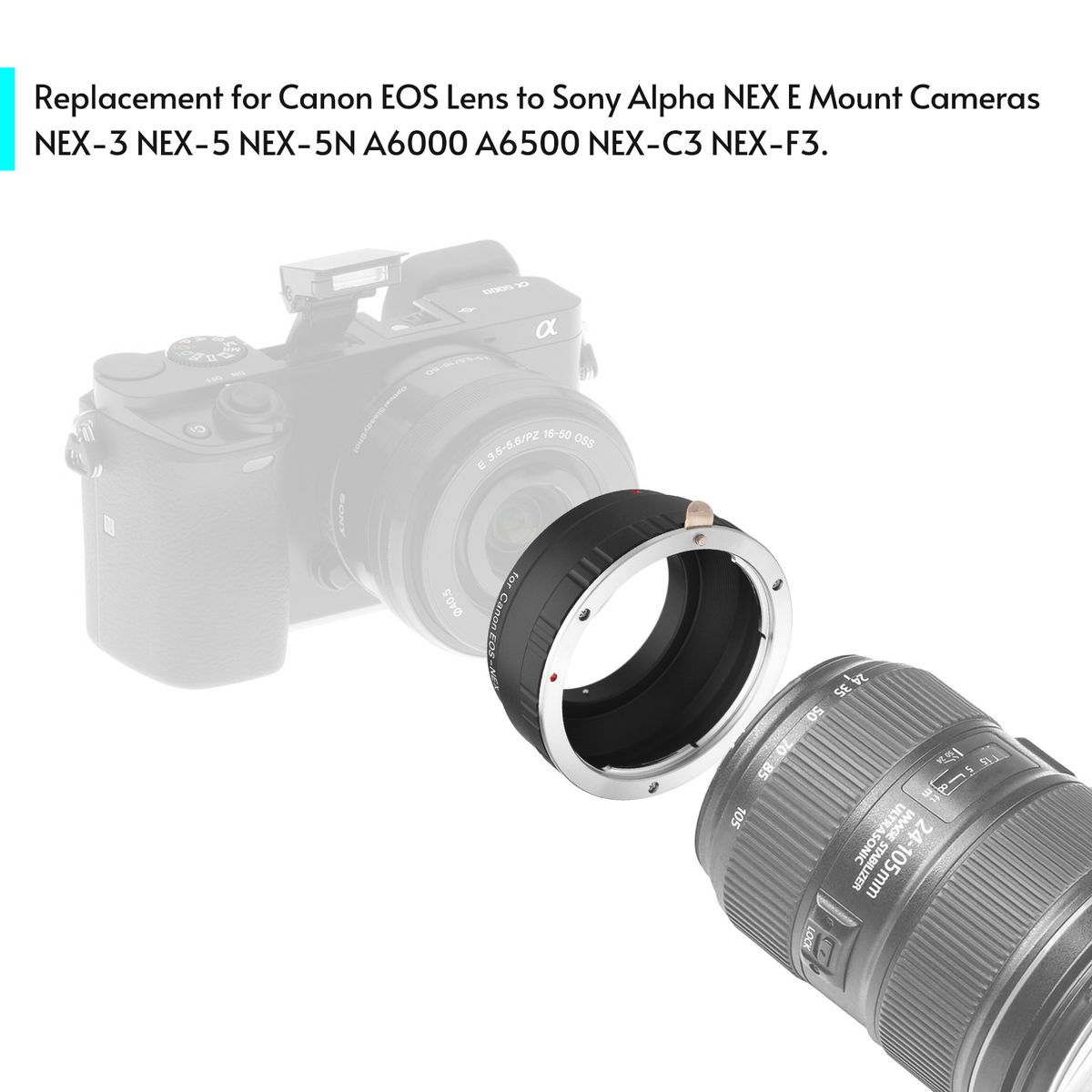 Andoer EOS-NEX Camera Lens Adapter Ring With Infinity Focus