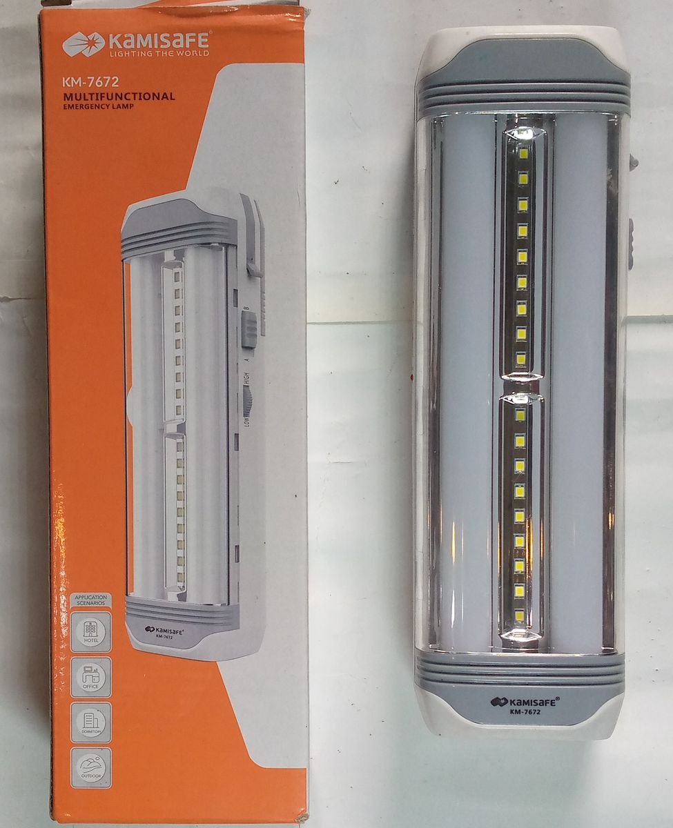 RECHARGEABLE TORCHLIGHT KAMISAFE KM7672 WHITE 2000MAH