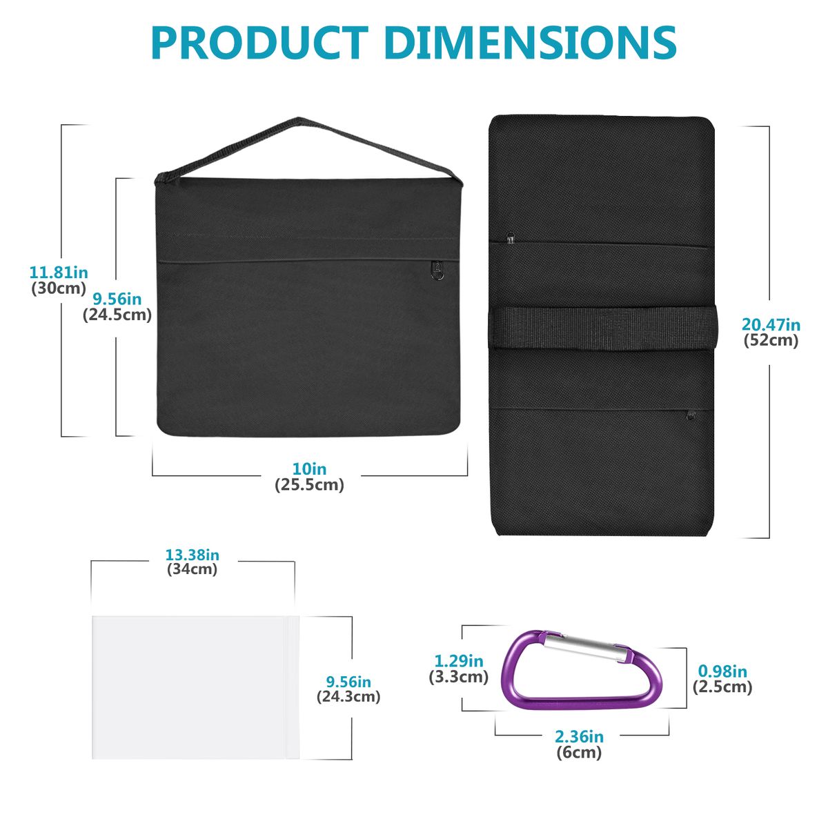 4-Pack Photography Sandbag Sand Bags Saddlebag Design 4 Weight Bags For Photo Video Studio Stand Backyard Outdoor Patio Sports, Transparent PP Bag And Clips Included (Black)