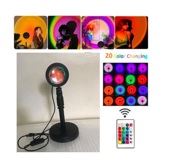 USB Powered Remote Control 20-Color Sunset Lamp/Projector Lamp