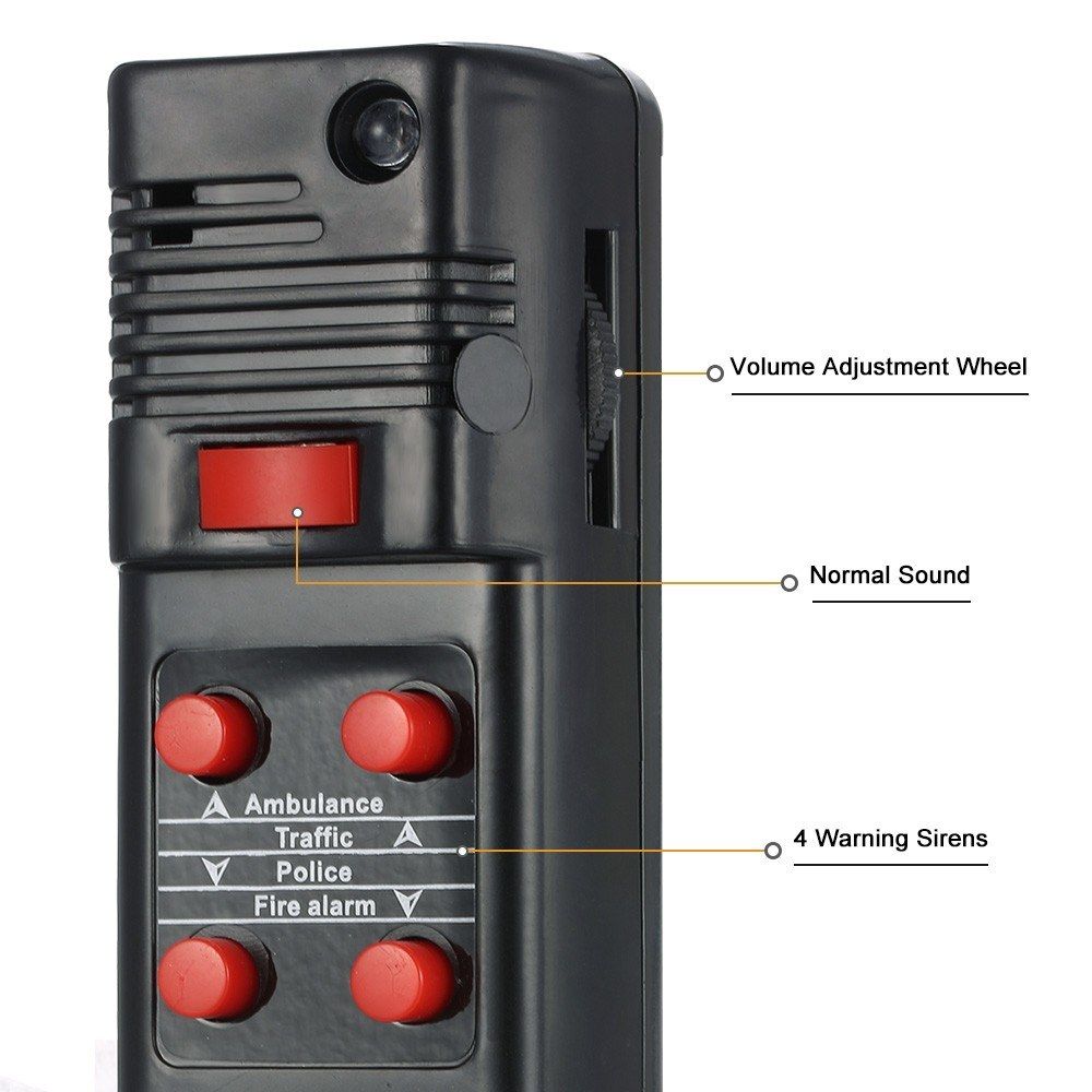 12V 60W 5 Sound Car Warning Alarm Police Fire Siren Horn