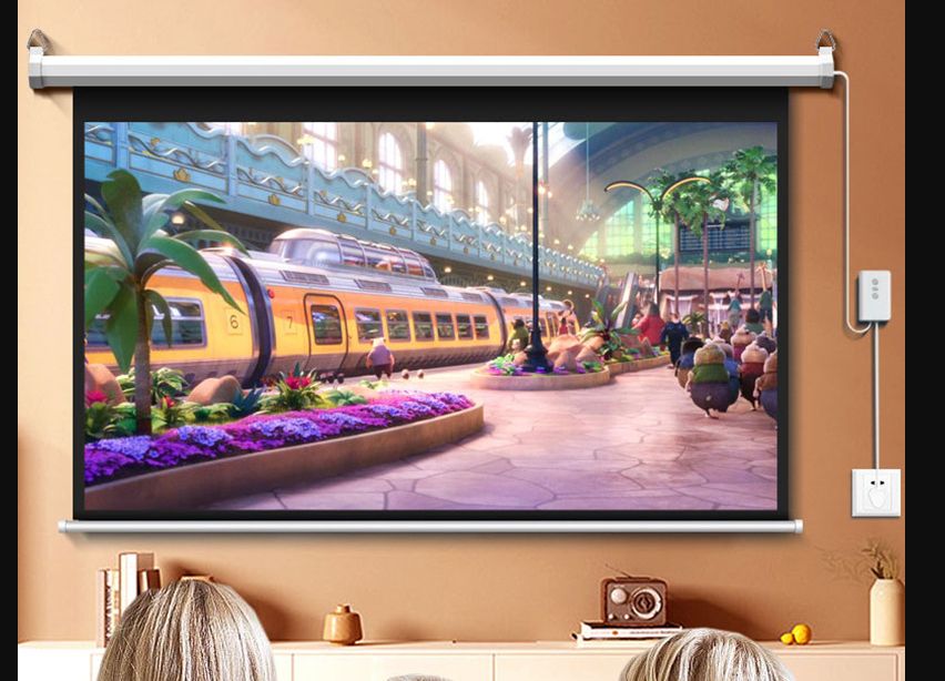150 Inches 16:9 Big Size Electric Projector Screen 4K+Remote