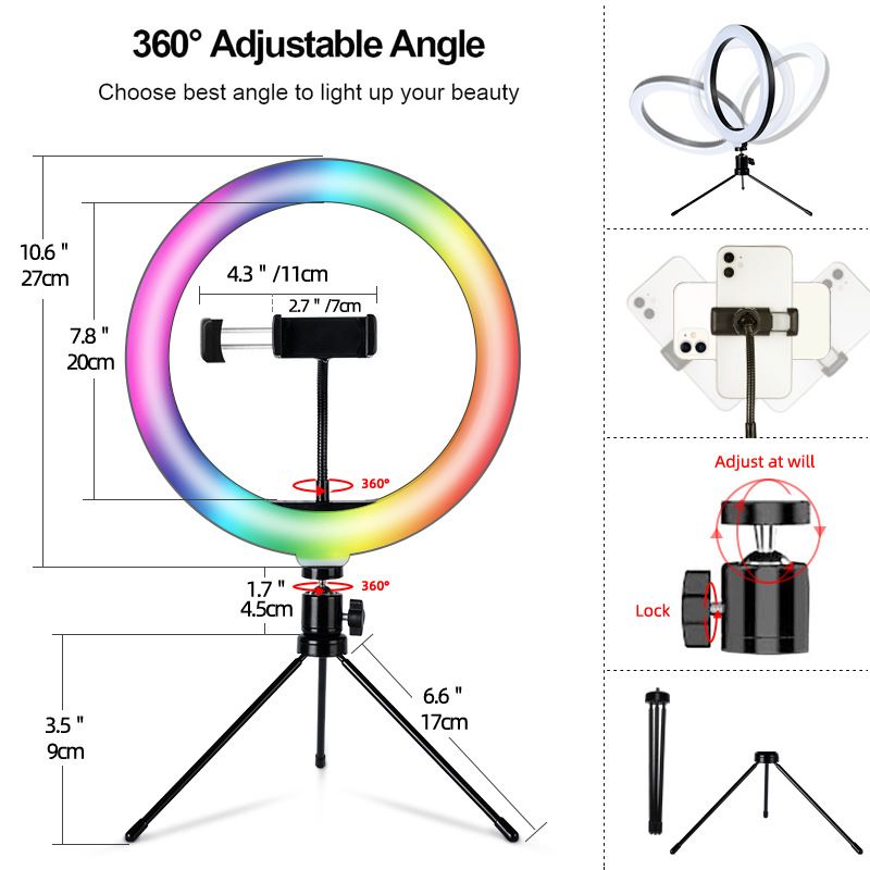 10-inch Fill Light Rgb Live Light Desktop Bracket Selfie