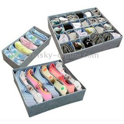 3 Pcs Foldable Box Charcoal Fibre Storage Bag For Bra