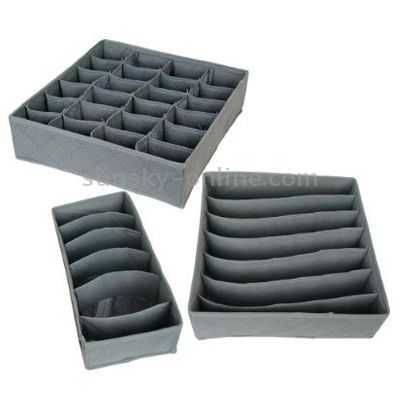 3 Pcs Foldable Box Charcoal Fibre Storage Bag For Bra