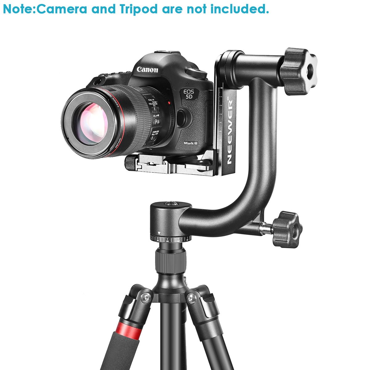 Professional Gimbal Tripod Head Heavy Duty Metal 360° Panoramic, With Standard 1/4" Arca Type Quick Release Plate And Bubble Level For DSLR Cameras Up To 30lb/13.6kg