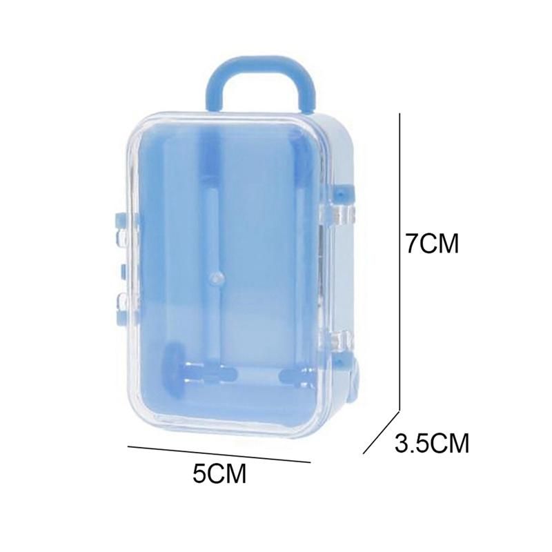 Blue mini roller travel suitcase candy box personality wedding candy box luggage trolley case candy toy small storage box