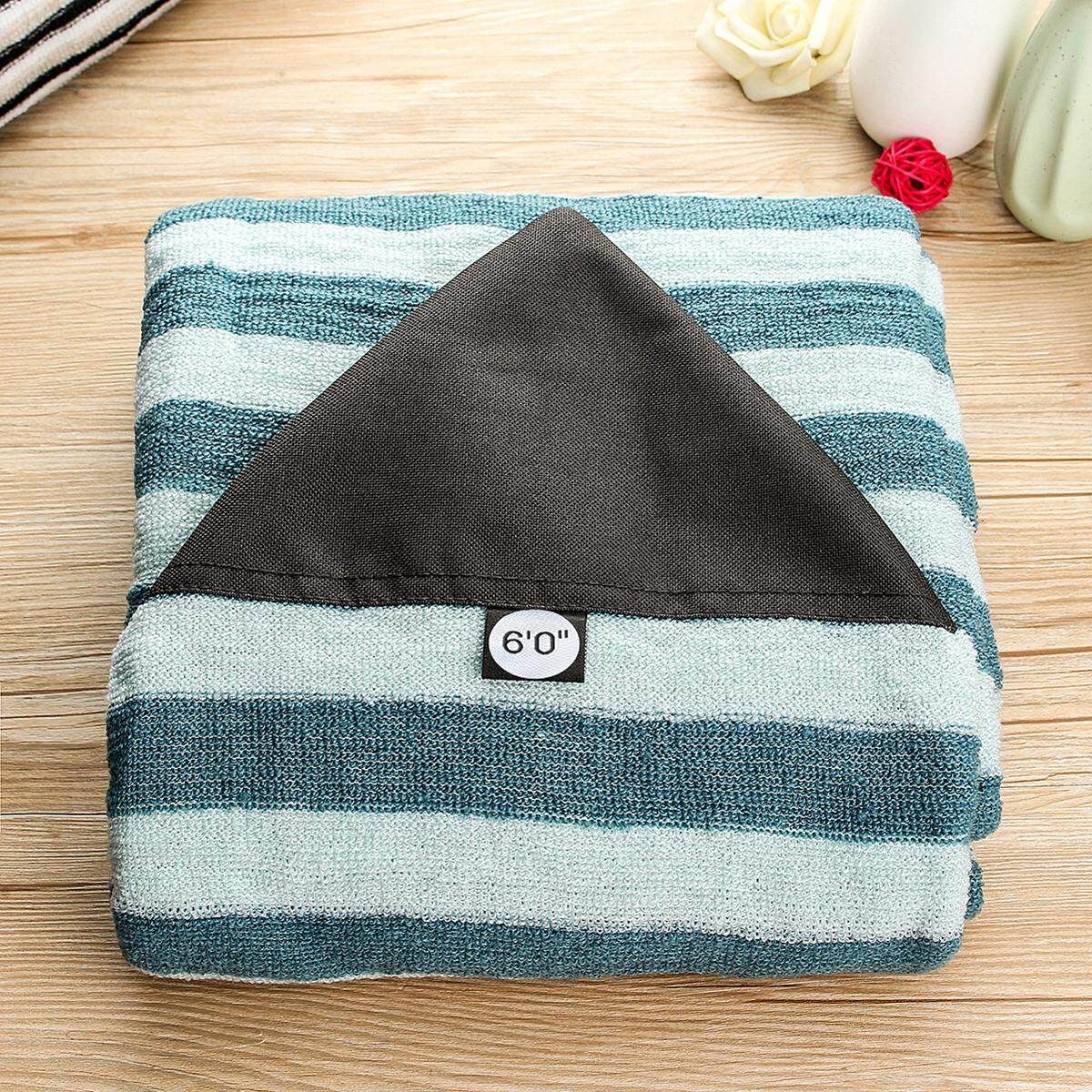 For 6'' Surf Board Longboard Funboard Socks Cover Storage Bag Protective Case Light Blue White Stripe