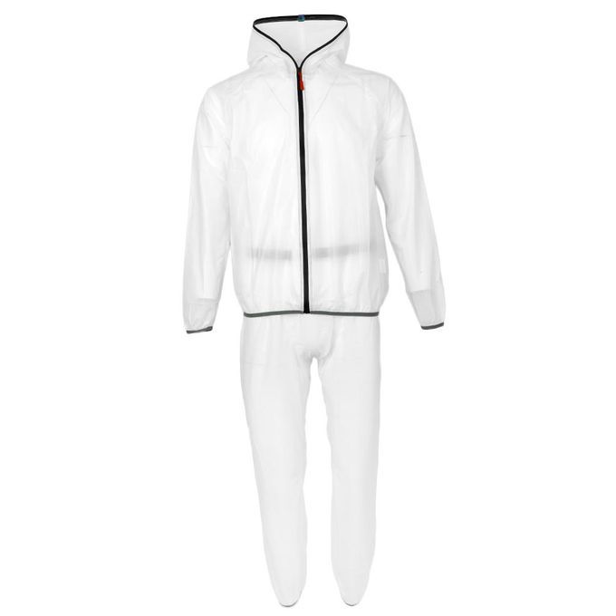 Cycling   Full   Rain   Suit   Breathable   Waterproof   White M