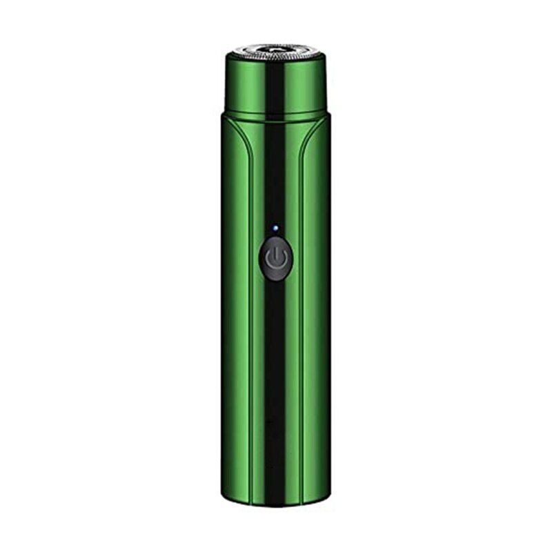 Portable Electric  USB Rechargeable Safety Best S Waterproof Cordless Quick Charge Nose Mustache Trimmer-Green