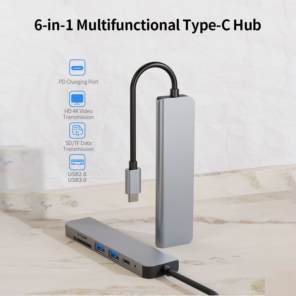 6 In1 USB-to-USB Adapters Mutiple USB Port