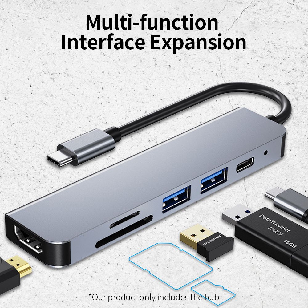6 In1 USB-to-USB Adapters Mutiple USB Port