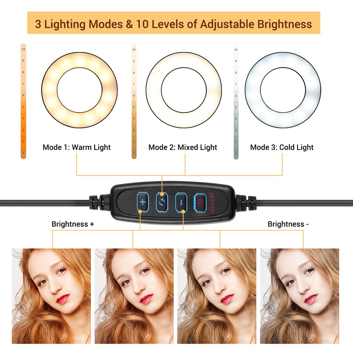 3.5 Inch Selfie Ring Fill Light Clip-On Flexible Design