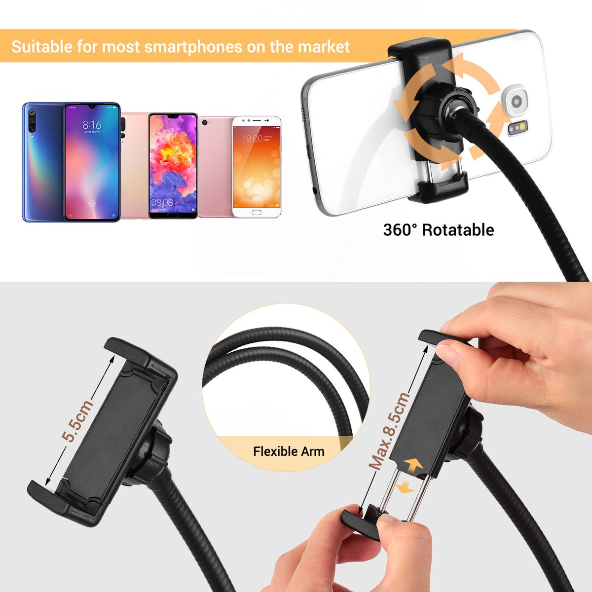 3.5 Inch Selfie Ring Fill Light Clip-On Flexible Design