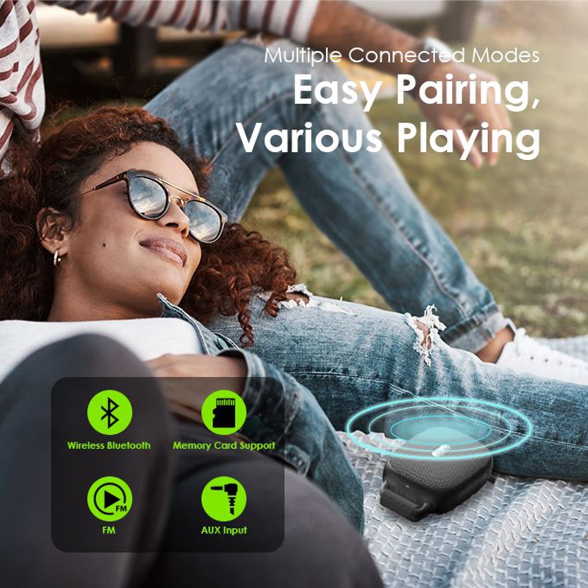 Wrap Innovative Velcro Strap Heavy Bass Wireless Speaker