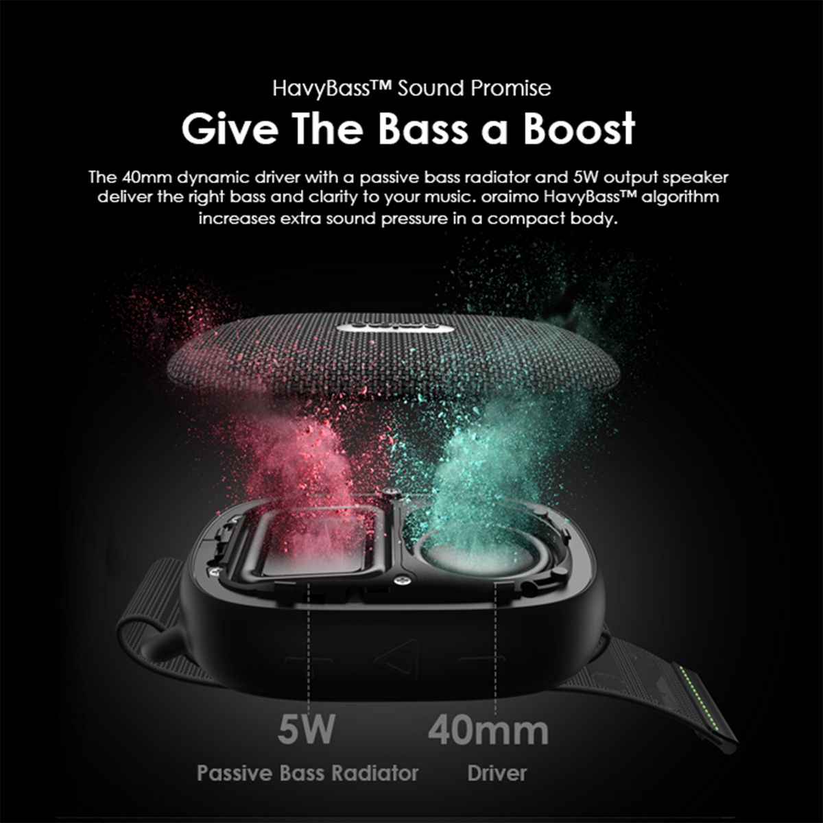 Wrap Innovative Velcro Strap Heavy Bass Wireless Speaker