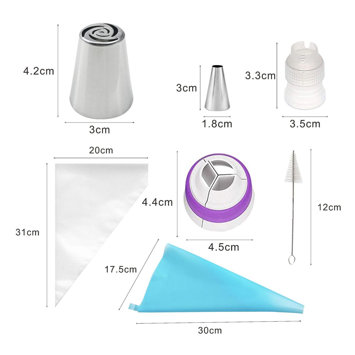 27-Piece Flower Piping Tip Cake Decorating Supplies Kit