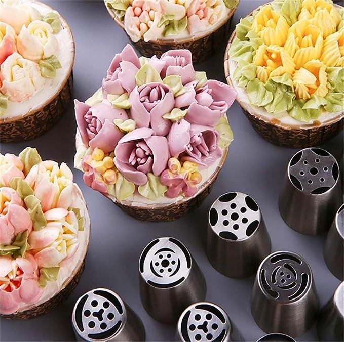 27-Piece Flower Piping Tip Cake Decorating Supplies Kit