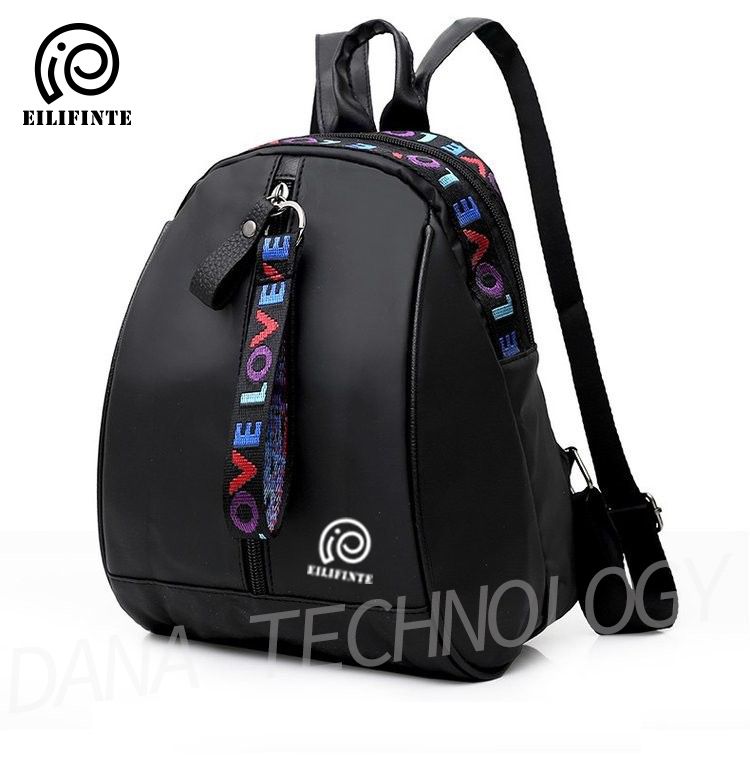 B03 Ladies Causal Oxford Backpack Bag - Black