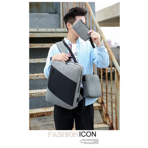 Black Casual Bag Bussiness Laptop Backpack 3 In 1 Backpack