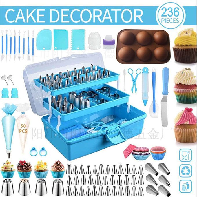 236 Pcs Cake Turntable Piping Tip Nozzle Pastry Baking Set