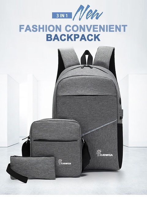 3 IN 1 Bag Set Pencil/Crossbody/Laptop Backpack