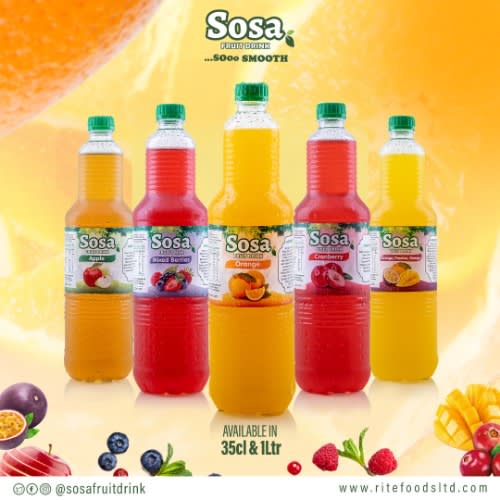 SOSA Fruit Drink - Apple- 1L X 6