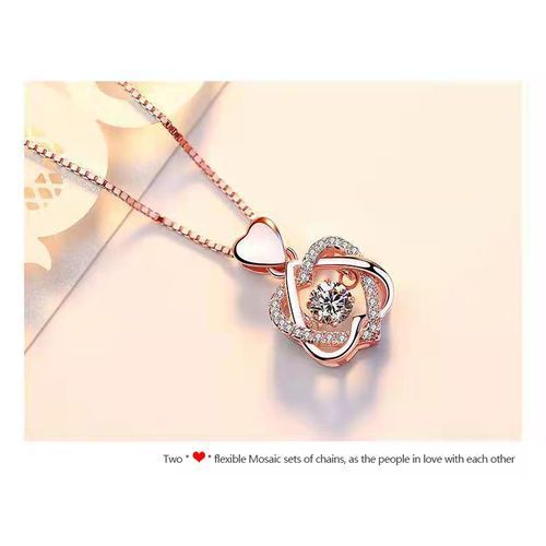 Women's Heart-shaped Diamond Pendant Necklace Wedding Engagement Gift