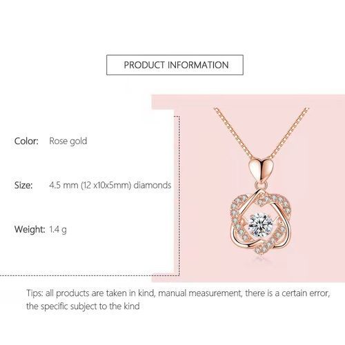 Women's Heart-shaped Diamond Pendant Necklace Wedding Engagement Gift