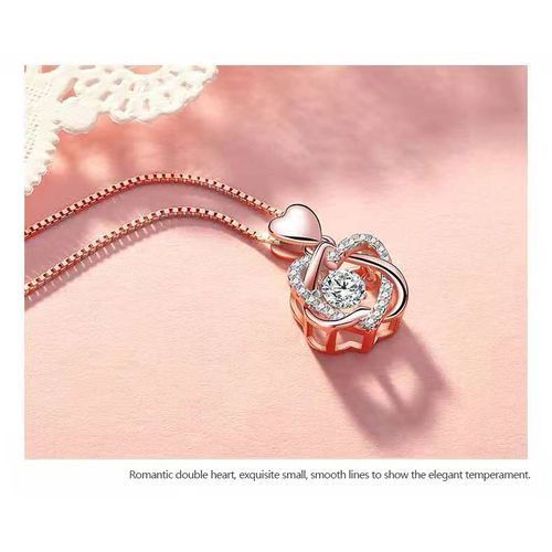 Women's Heart-shaped Diamond Pendant Necklace Wedding Engagement Gift