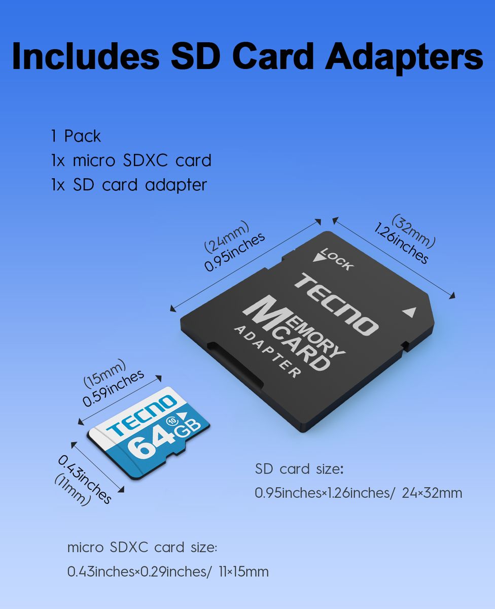 64G Micro SD Memory Card + Adapter K641
