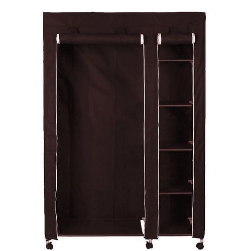 Mobile Wardrobe With Six Wheels - Brown