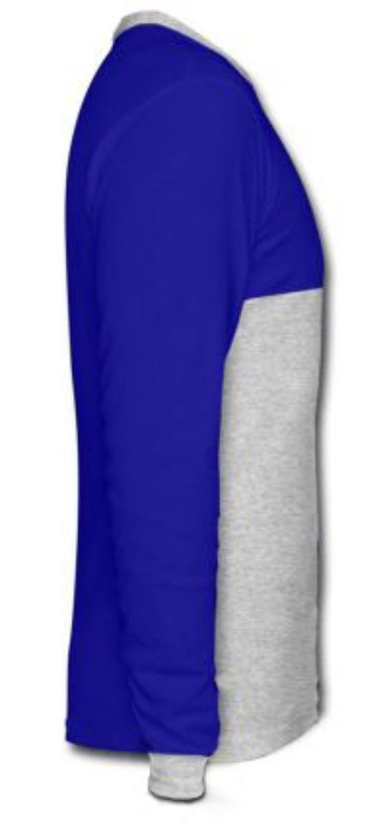 Long Sleeve T-Shirt- Royal Blue & Grey