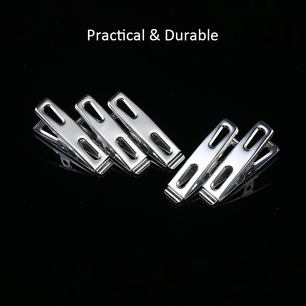 20 Pcs Clothespins Stainless Steel Clothes Clips Metal
