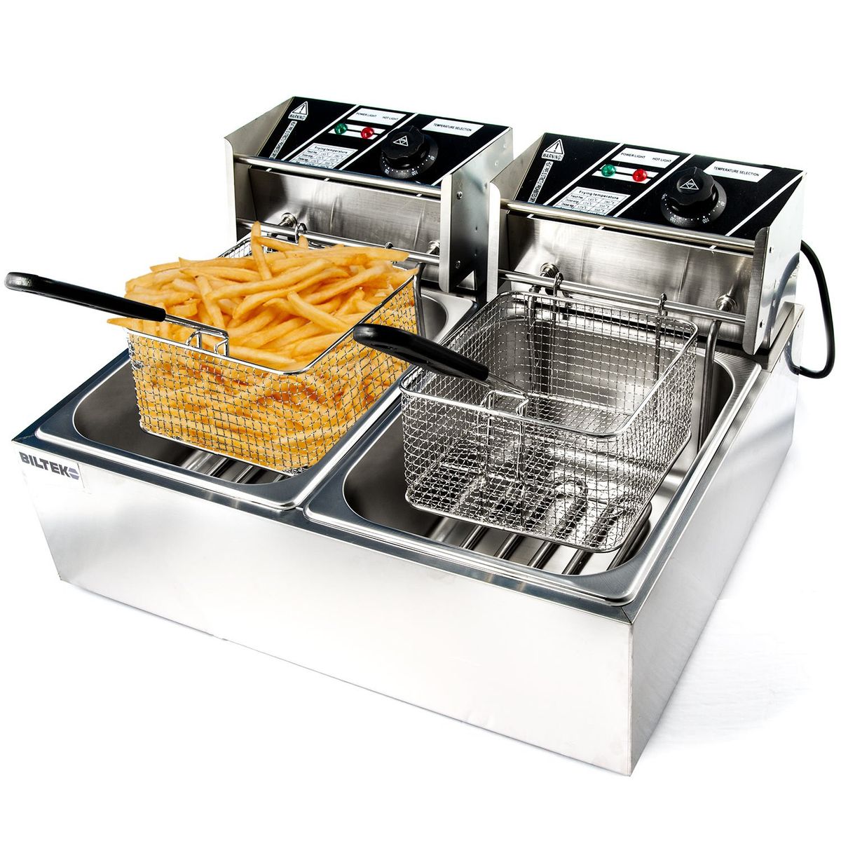 6L×6L Industrial Electric Deep Fryer With 12L Dual Tank