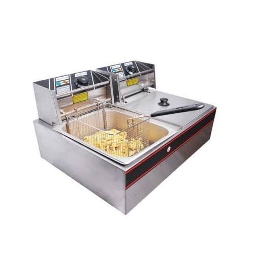 Proffessional Double Tank 12L Electric Deep Fryer-Stainless Steel