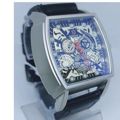 Men Solid Leather Wristwatch & Bracelets + Extra Battery