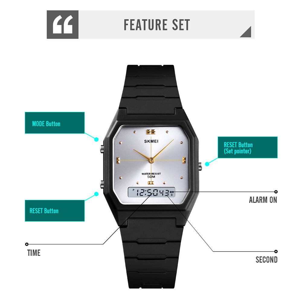 Ultrathin Digital Unisex Electronic Watch Dual Display