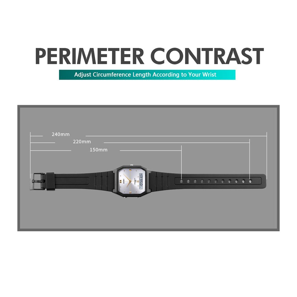 Ultrathin Digital Unisex Electronic Watch Dual Display